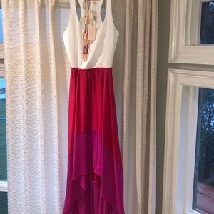 Hutch razor back high-low dress